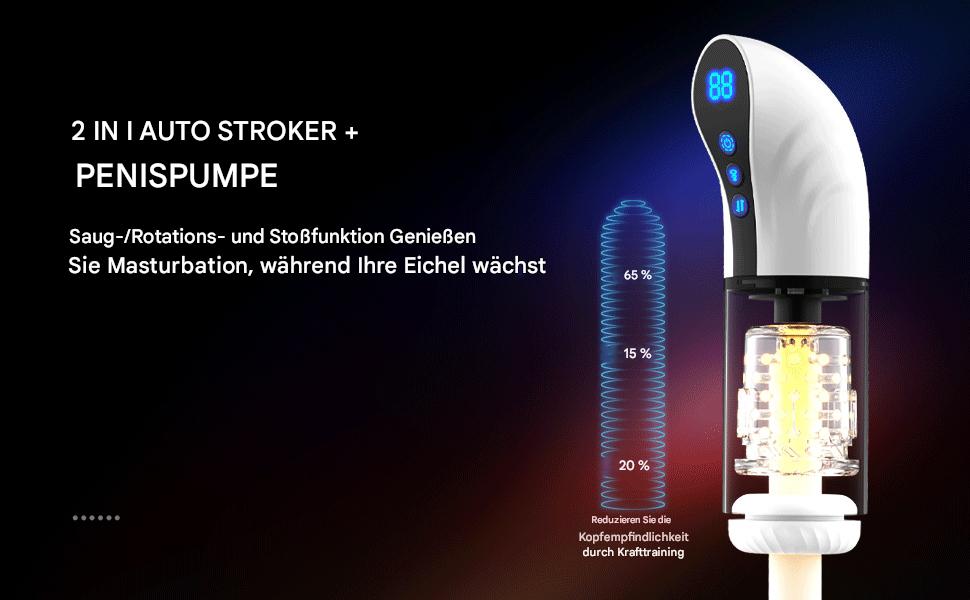 Електричний мастурбатор для чоловіків з функцією вібрації, всмоктування та обертання. Інтимна іграшка для чоловіків, вакуумна помпа, пеніспампер.