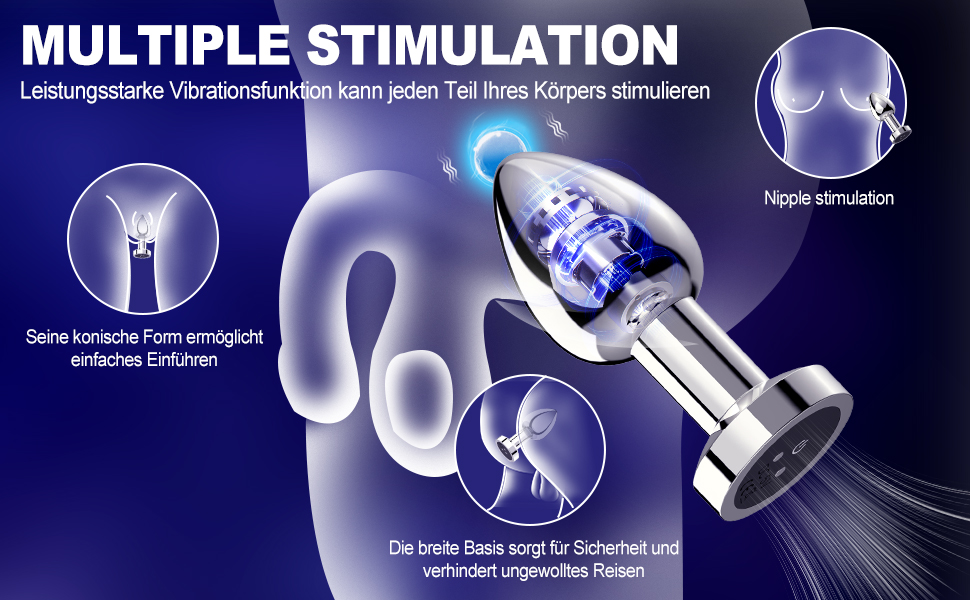 Вібратор анальний Metall Anal Vibrator зі 10 режимами вібрації, пультом дистанційного керування, стимулятор простати. Іграшки для дорослих для початківців, чоловіків, жінок, пар (сріблястий).