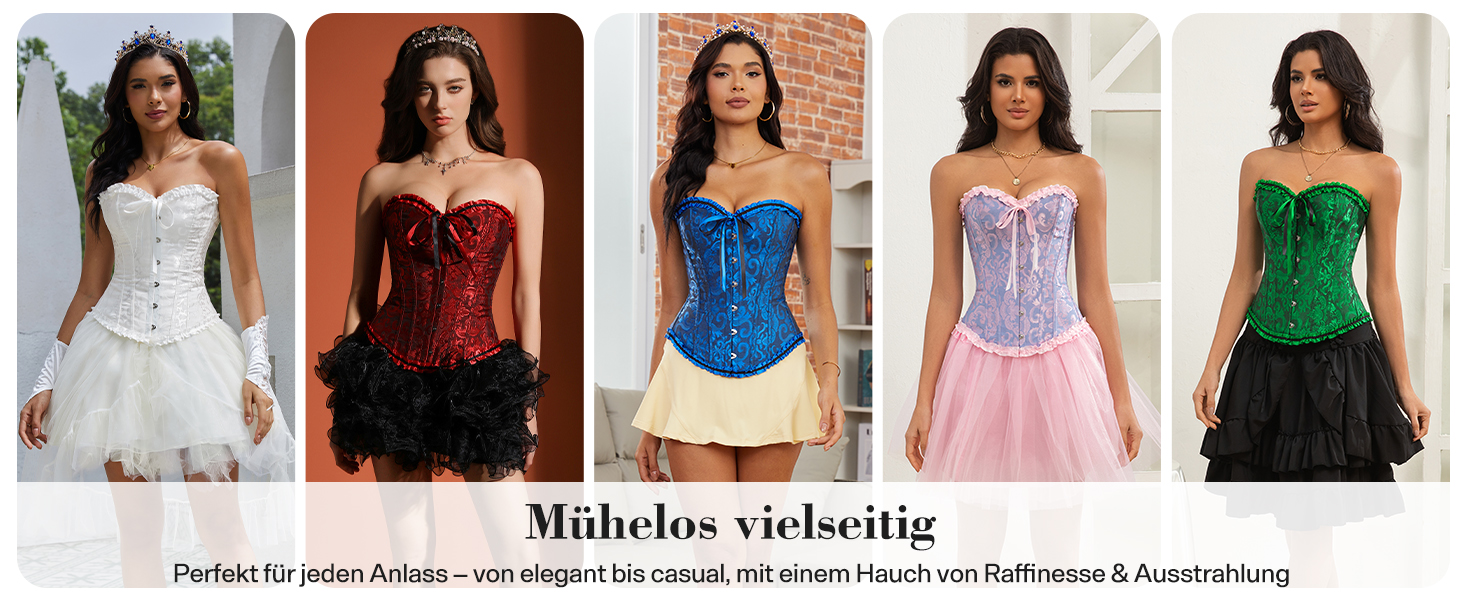 Корсет Vrapo для жінок - бюст-корсет, шнурівка, талія, спідня білизна, червоний, XS