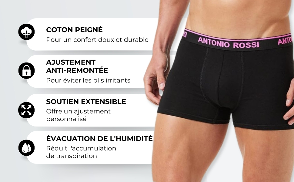 Боксери чоловічі Antonio Rossi 12 шт. в упаковці - чоловічі боксери-хіпстери, еластичний пояс, чорний, сірий, білий (4XL, чорний, синій, сірий, зелений)