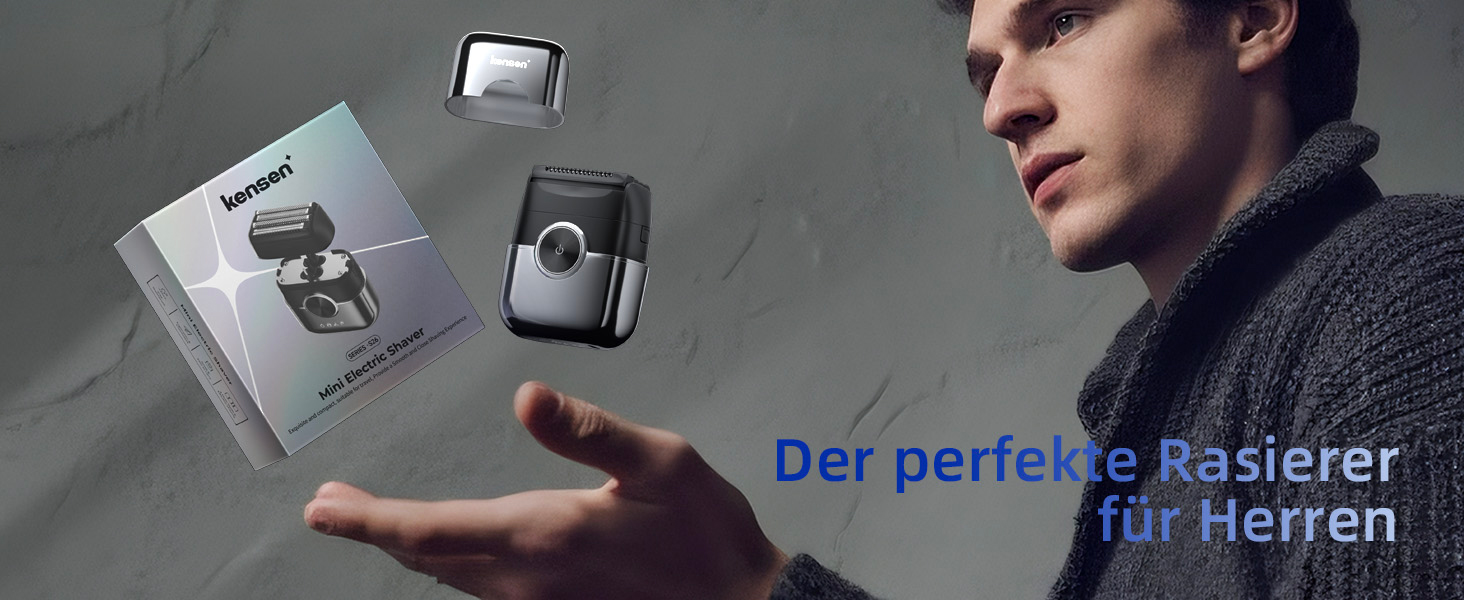 Електробритва для чоловіків Kensen Mini 4D Foil Shaver, водонепроникна портативна бритва для обличчя та бороди, USB-C зарядка, для подорожей