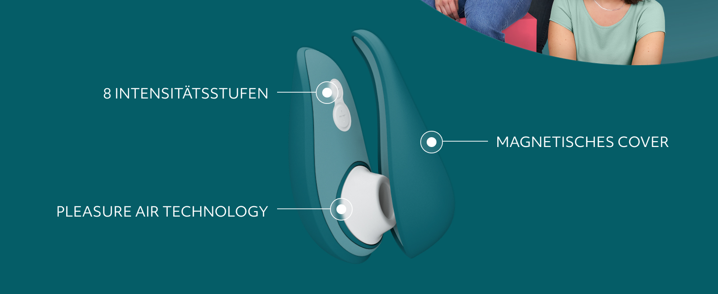 Womanizer Pleasure Air Toy: Вібратор для клітора з 8 рівнями інтенсивності, водонепроникний, перезарядний, для жінок та пар, колір – шавлія (Petrol, Liberty 2)