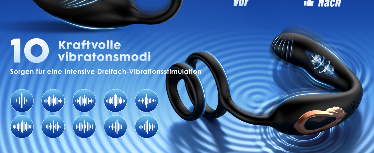 Вібратор для чоловіків для стимуляції простати, з обертанням на 360° та 10 режимами вібрації, анальний плагін з кільцем