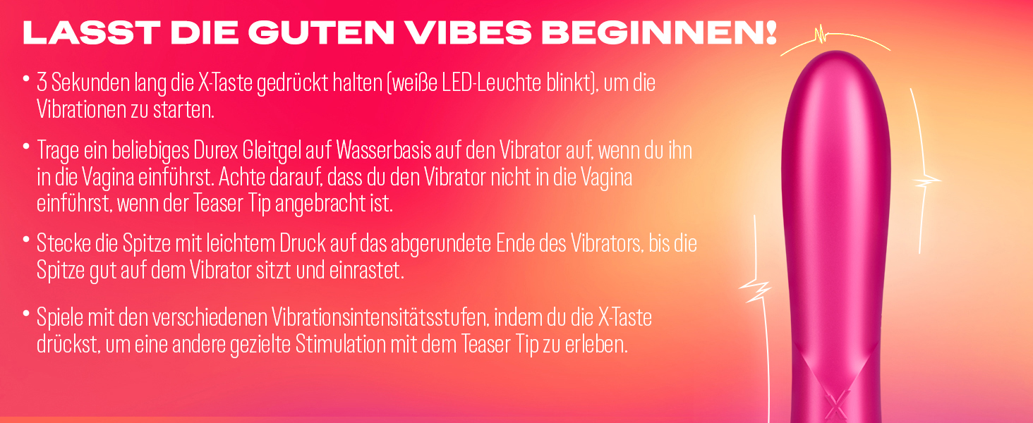 Вібратор Durex Tease & Vibe 2-в-1 з тезером - секс-іграшка для жінок, чоловіків та пар, 7 режимів вібрації, USB-зарядка, водонепроникний