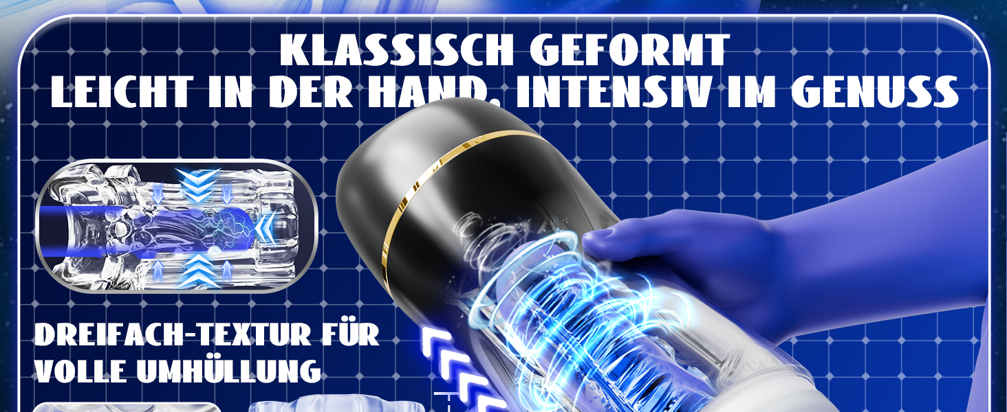 Електричний мастурбатор для чоловіків з 10 рівнями потужності та вібрацією, преміум-якість
