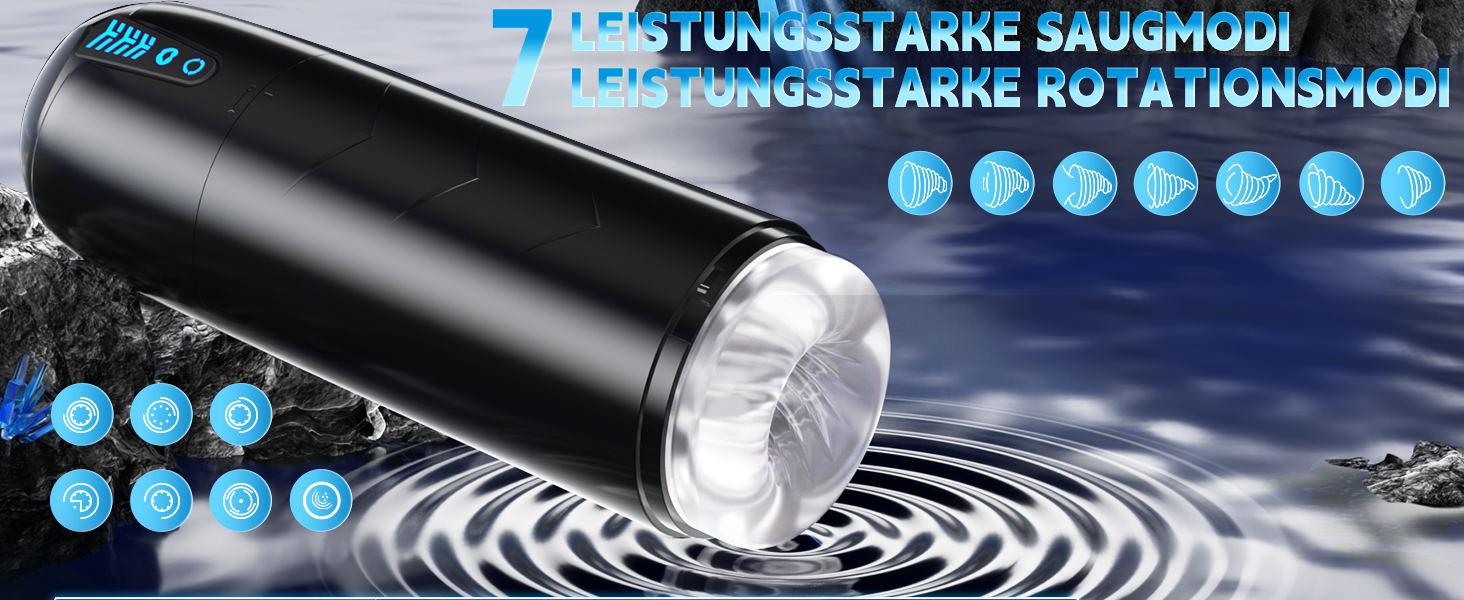 AI-Sync Електричний мастурбатор для чоловіків: Кубок з 7 режимами стимуляції (вакуум + ротація) та 3D реалістичною мушкою для імітації орального сексу