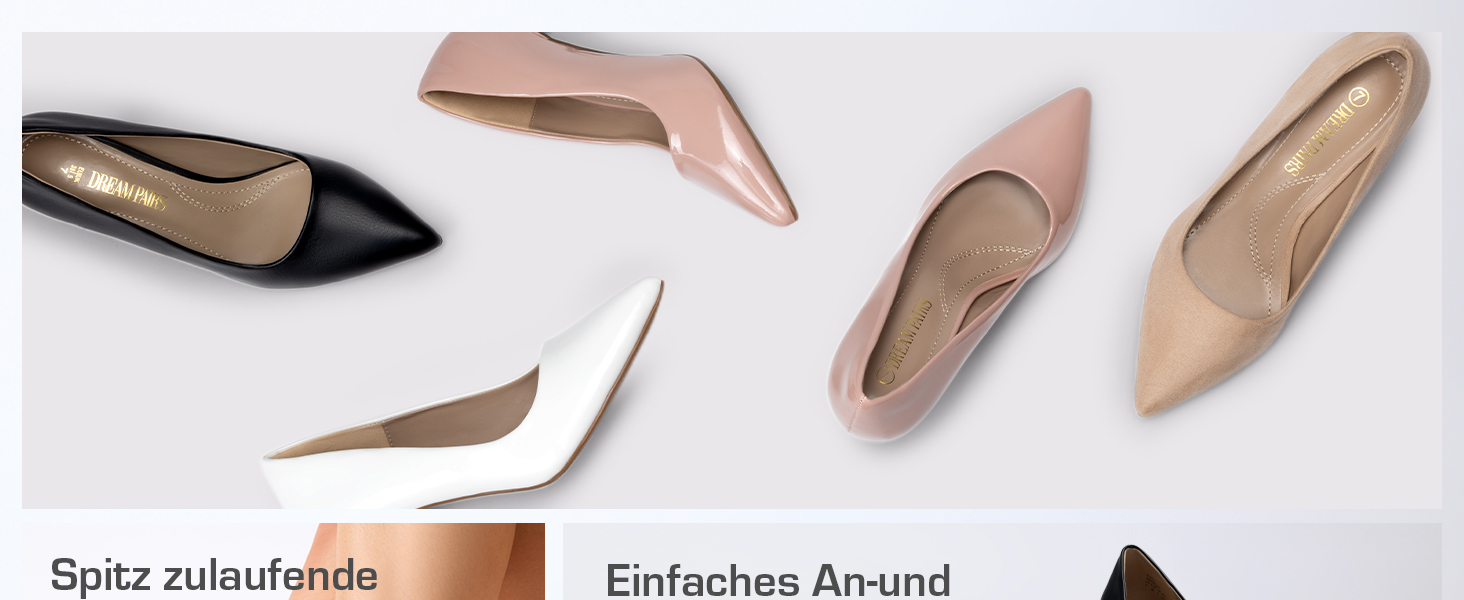 Жіночі класичні модні туфлі-човники DREAM PAIRS, білі, розмір 37 EU
