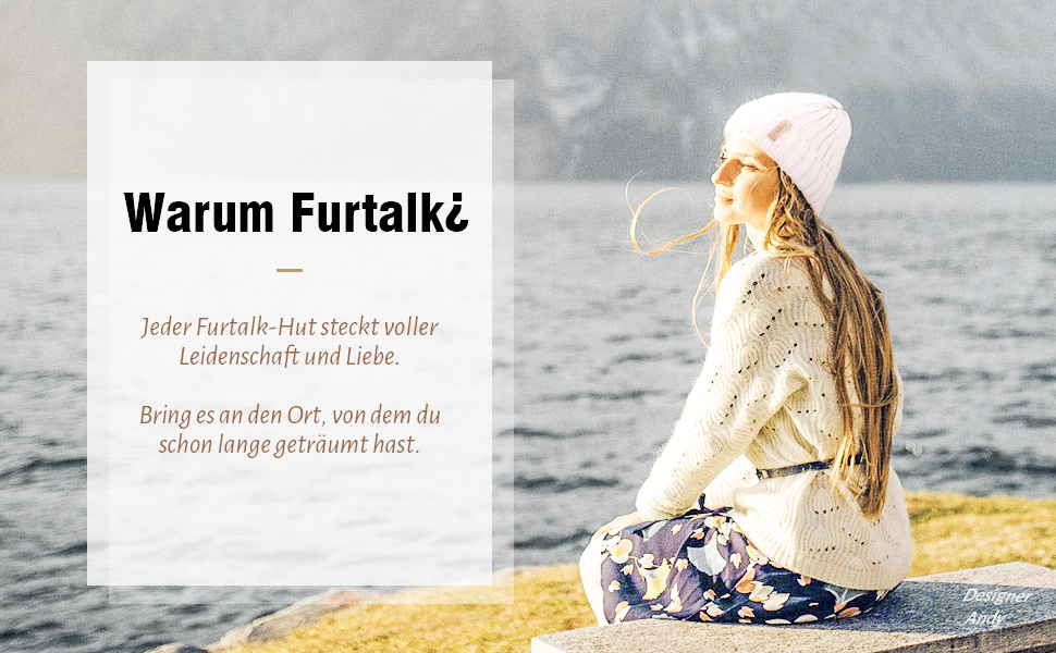 Жіноча зимова в'язана шапка FURTALK з дихаючого легкого акрилу, бежева, універсальний розмір