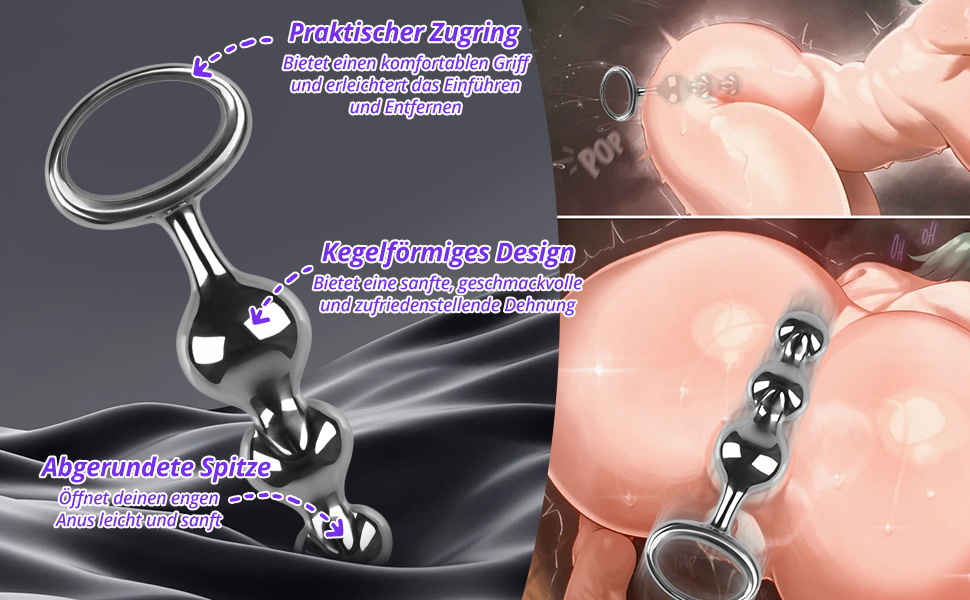 Анальний плагін Roluck з нержавіючої сталі, масажер простати та стимуляції G-точки, іграшки для дорослих для чоловіків та жінок