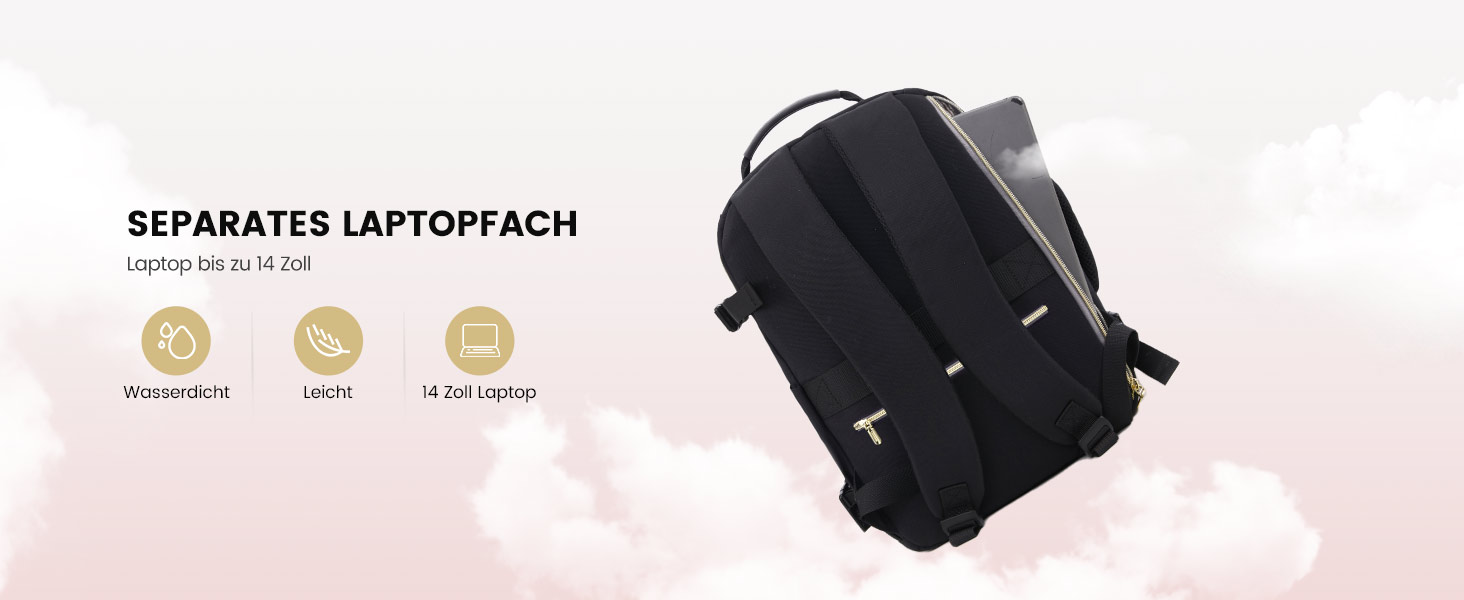 Дорожній рюкзак LOVEVOOK для ручної поклажі Ryanair/Wizz Air 40x30x20 см, сумка в літак для ноутбука 13.3 дюйма, чорно-сірий