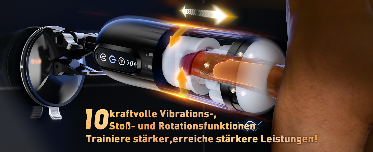 Електричний секс-іграшка PRONFANS для чоловіків: мастурбатор, вібрація, ротаційний механізм, 10 функцій, пеніс-насос, Blowjob