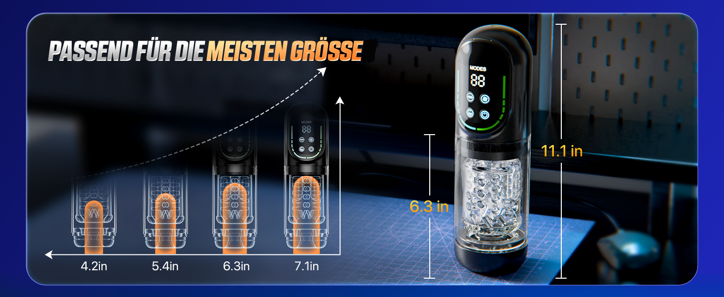 Електричний мастурбатор для чоловіків з телескопічною функцією, ротацією та функцією всмоктування. Реалістична імітація орального сексу, іграшка для чоловіків.