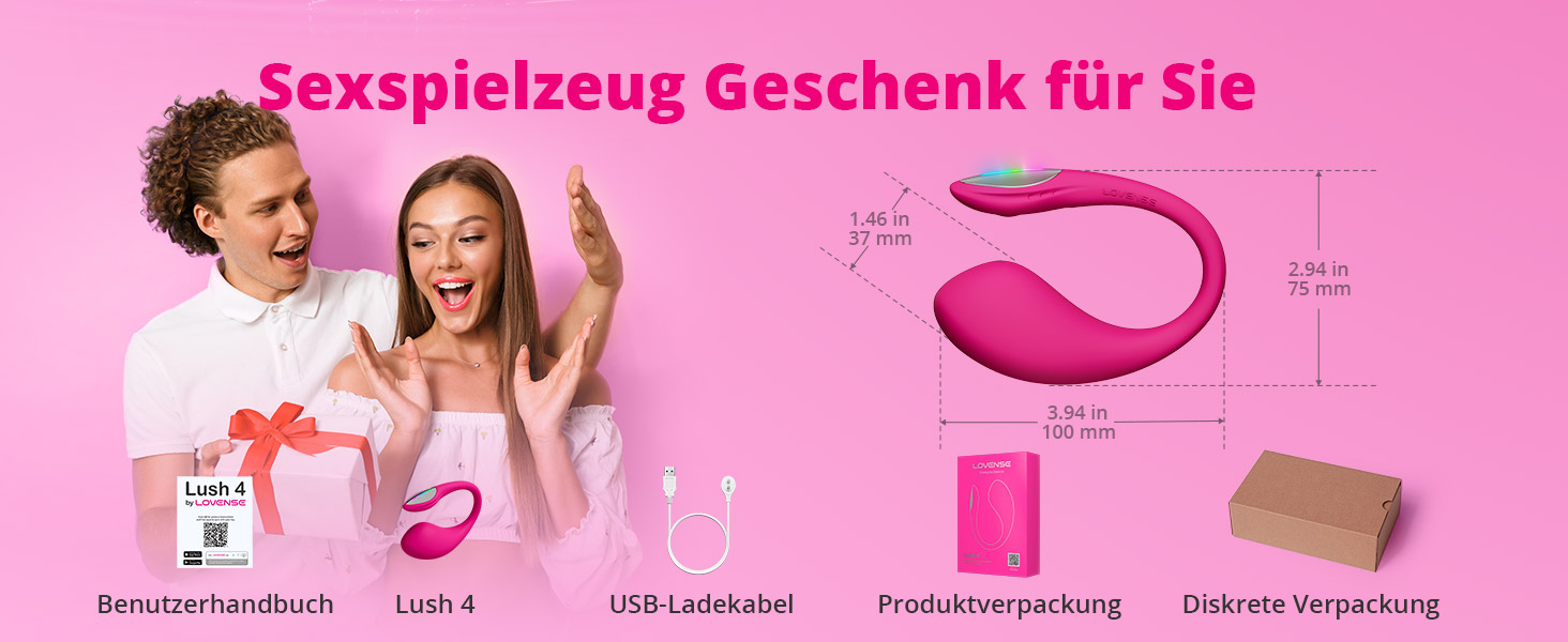 LOVENSE Lush 4.0 - вібратор G-Spot з LED-підсвіткою та пультом дистанційного керування - іграшка для дорослих для жінок та пар