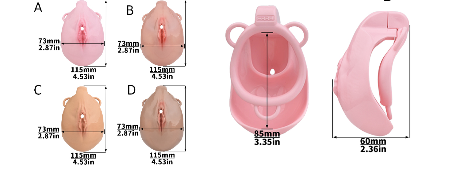 Кафес для пениса Jomyu з 4 кільцями для пениса, ремінь для пениса, SM-кафес, сліпучий одяг, сексуальна іграшка (колір м'яса)