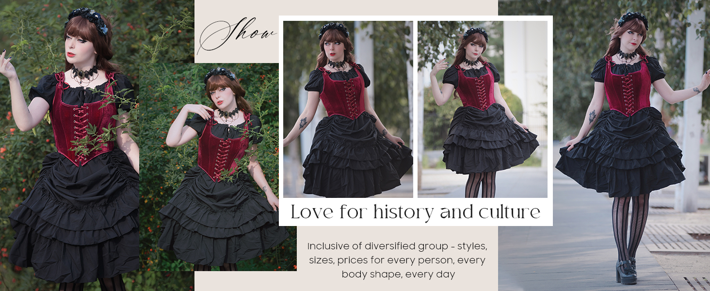 Кросет SCARLET DARKNESS у стилі Ренесанс з мереживом та шнурівкою, вечірній бюстєль з оксамиту, червоне, 44