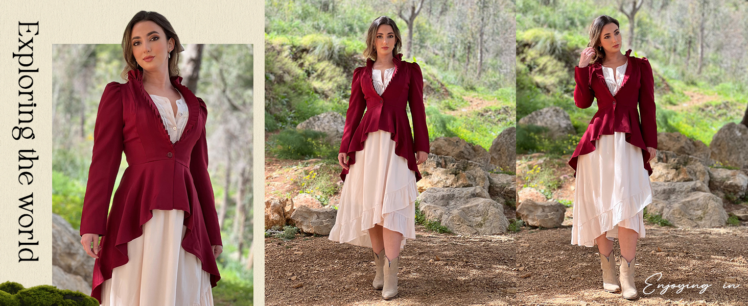 Жіночий костюм на Хелловін: корсет-жакет у стилі ренесанс/вікторіан/готика/стеampunk, чорний, XL