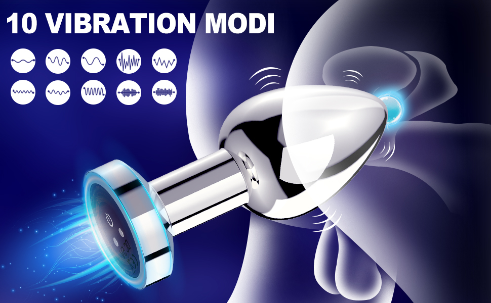 Вібратор анальний Metall Anal Vibrator зі 10 режимами вібрації, пультом дистанційного керування, стимулятор простати. Іграшки для дорослих для початківців, чоловіків, жінок, пар (сріблястий).