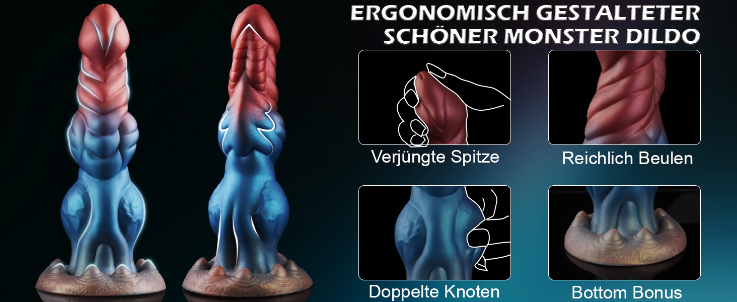 Анальний вібратор-джіґа Monster Dildo з нагріванням, 10 вібрацій та 5 режимів, для чоловіків та жінок