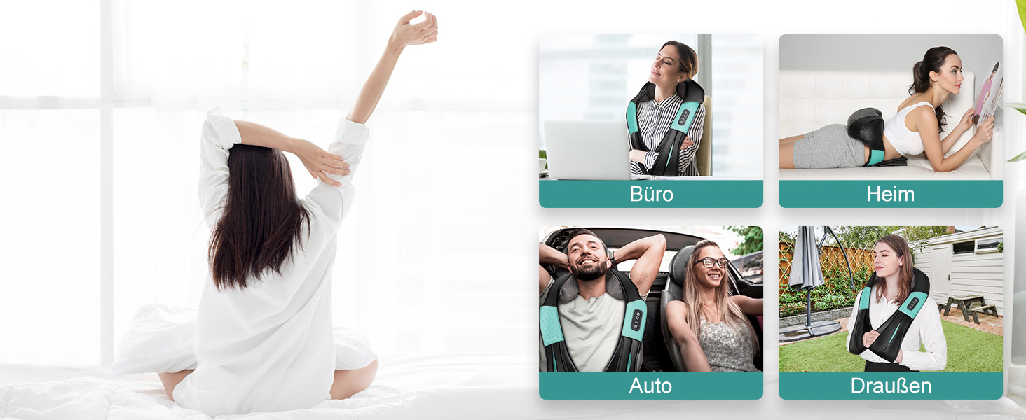 Масажер для шиї та плечей Nekteck 3D Shiatsu з підігрівом, глибокий тканинний масажер для спини та стоп для зняття м'язового болю, синій