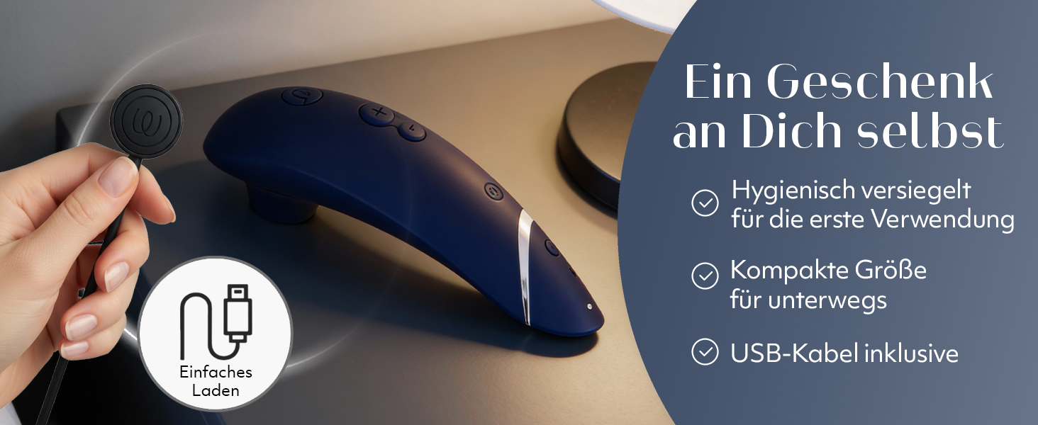 Womanizer Premium: вібратор для клітора з ефектом тиску | Інтимна іграшка для жінок | Чорний