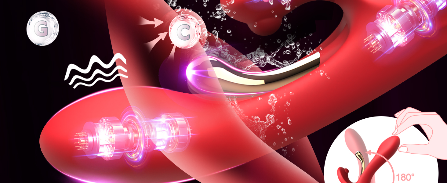 Вібратор Rabbit Sexspielzeug для жінок: стимуляція G-точки, клітора, Dildo. 9 режимів вібрації, стимулятор для дорослих.