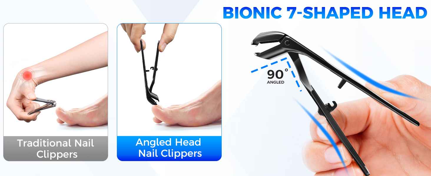 Кусачки для товстих нігтів для літніх людей з широким отвором леза, ергономічний кніпсер для догляду за нігтями
