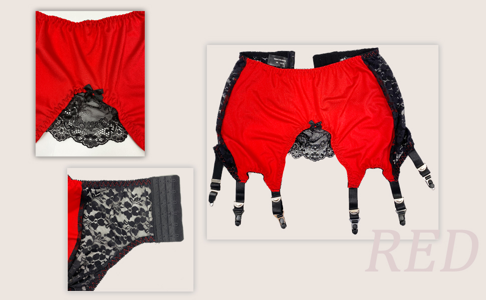 Жіночий корсетний пояс KLONKEE з 6 гачками, широкі мереживні шорти-тримачі, мереживні панчохи-тримачі з 6 регульованими металевими затискачами, чорний