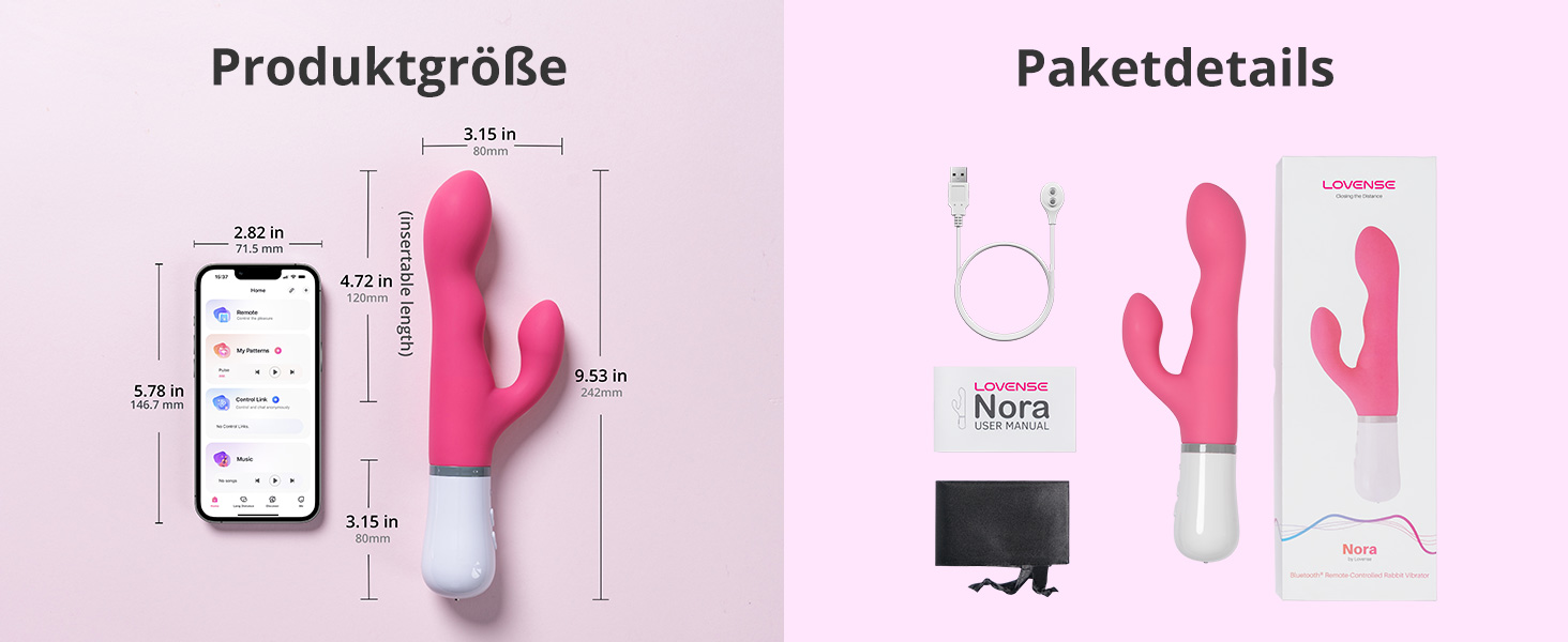 LOVENSE Nora Bluetooth вібратор-кліторальний кролик з керуванням через додаток, для жінок, стимулятор клітора та G-точки, необмежені налаштування вібрації