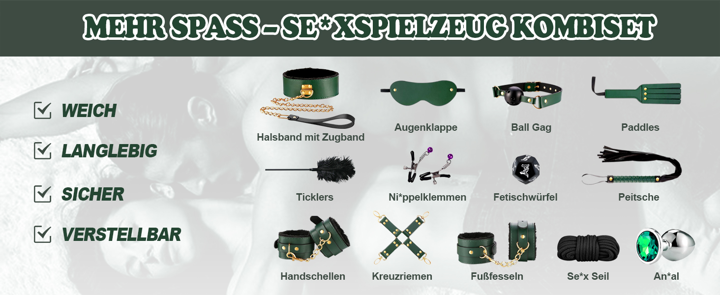 Набір для БДСМ для пар: 13 предметів (наручники, фетіш-аксесуари)