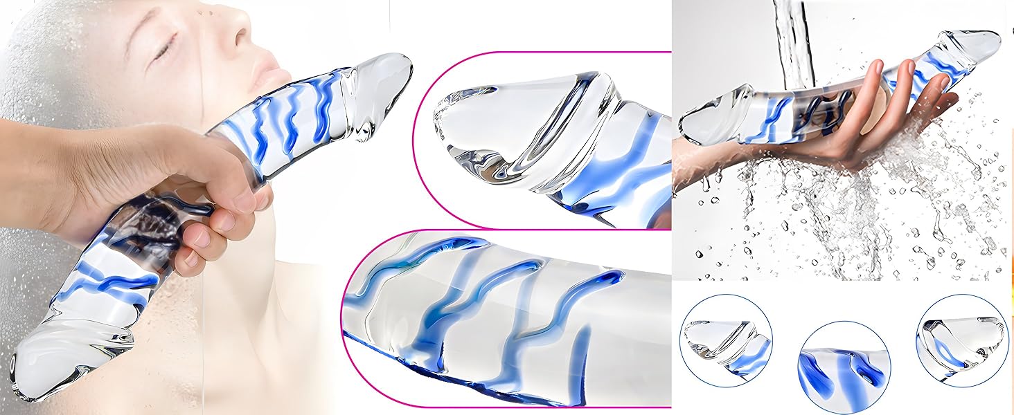 Секс-іграшка XoticPlay: дildo зі скла, анальний плагін з G-точкою, 28 см