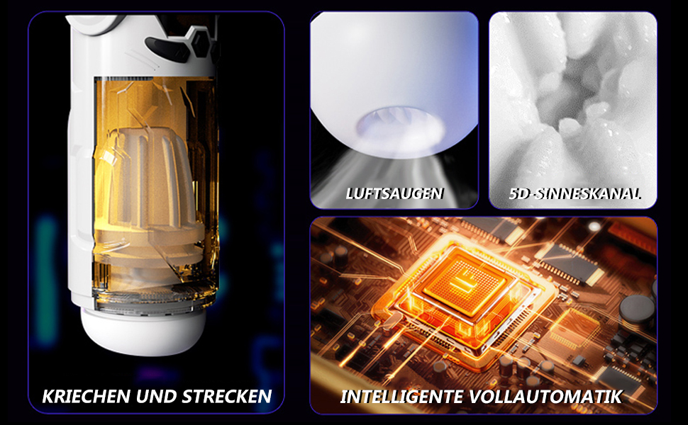 Електричний мастурбатор для чоловіків з 9 телескопічними секціями, 9 вібраційними режимами та 4 режимами всмоктування. Мастурбатор-насос, іграшка для дорослих.