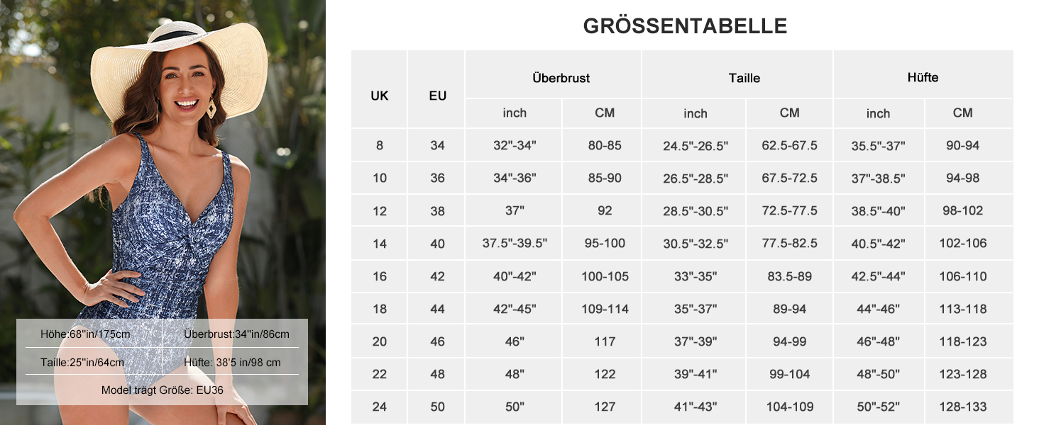 Купальник жіночий Badeanzug з високою талією, push-up, V-подібний виріз, рюші, моделює фігуру, великі розміри 42 NB
