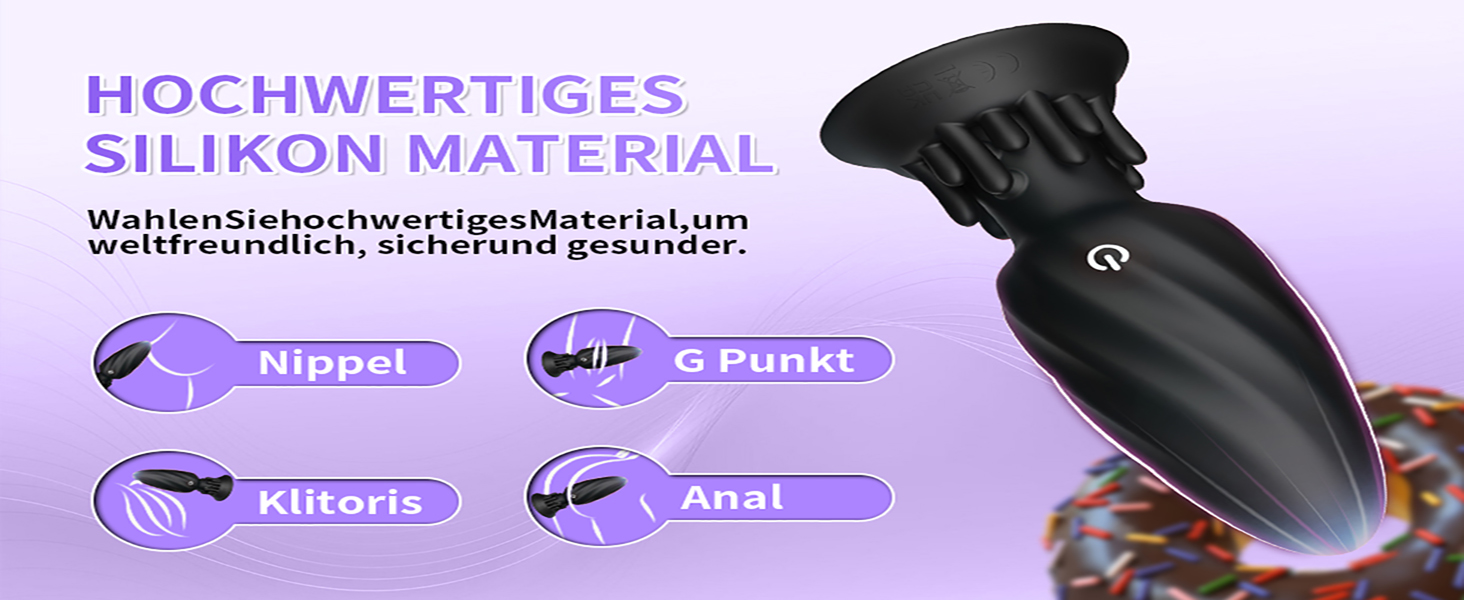 Вібратор для анусу TYDAY для жінок з 10 вібраціями, 360° обертанням, масажер простати, водонепроникний силікон, секс-іграшка для чоловіків та жінок з бездротовим пультом керування