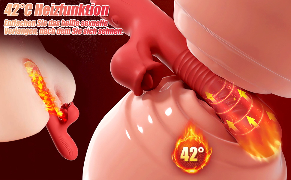 Секс-іграшка SXOVO для жінок 5 в 1, вібруючий масажер з 10 режимами стимуляції, нагріванням та стимуляцією G-точки (червоний)