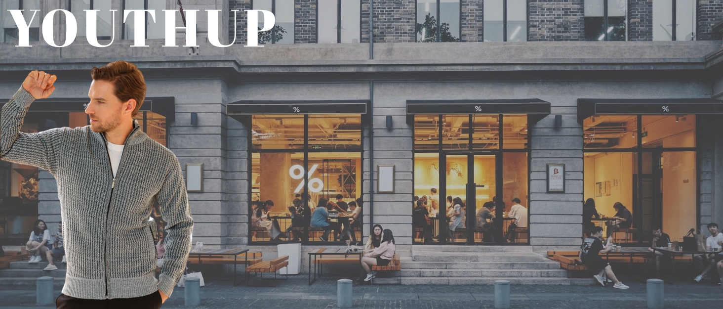 Чоловічий зимовий кардиган YOUTHUP на блискавці з капюшоном та флісовою підкладкою, чорний, розмір XL