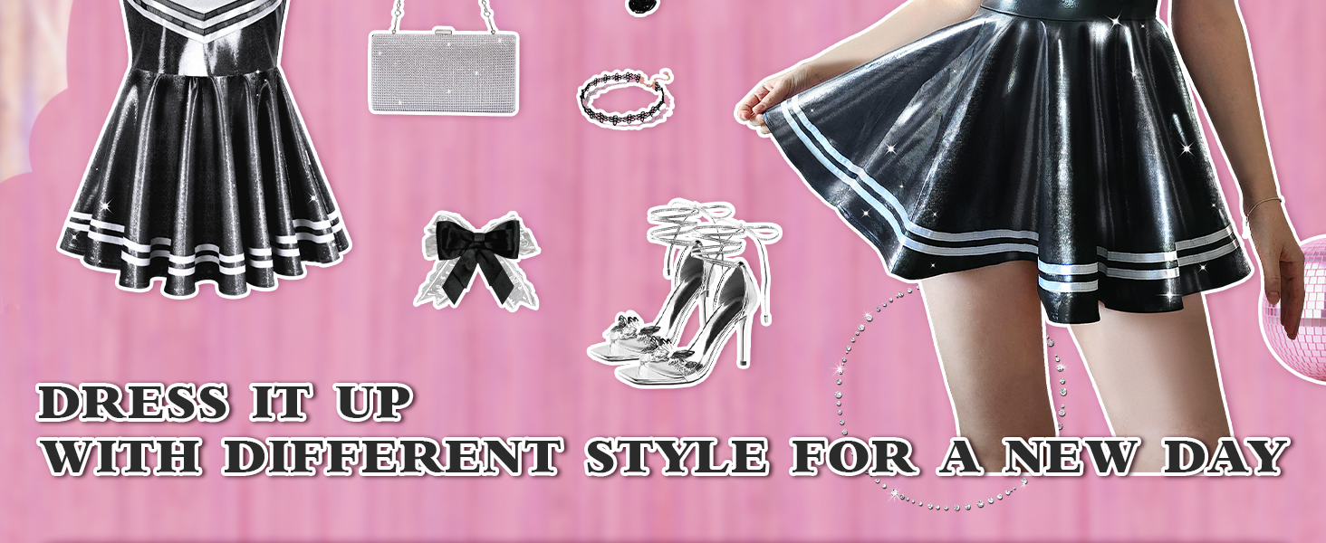 Комбінезон без рукавів LittleForBig для жінок, челідер, сісі, блискучий, металік, облягаючий, міні-сукня, рожевий/магента/чорний, 3XL