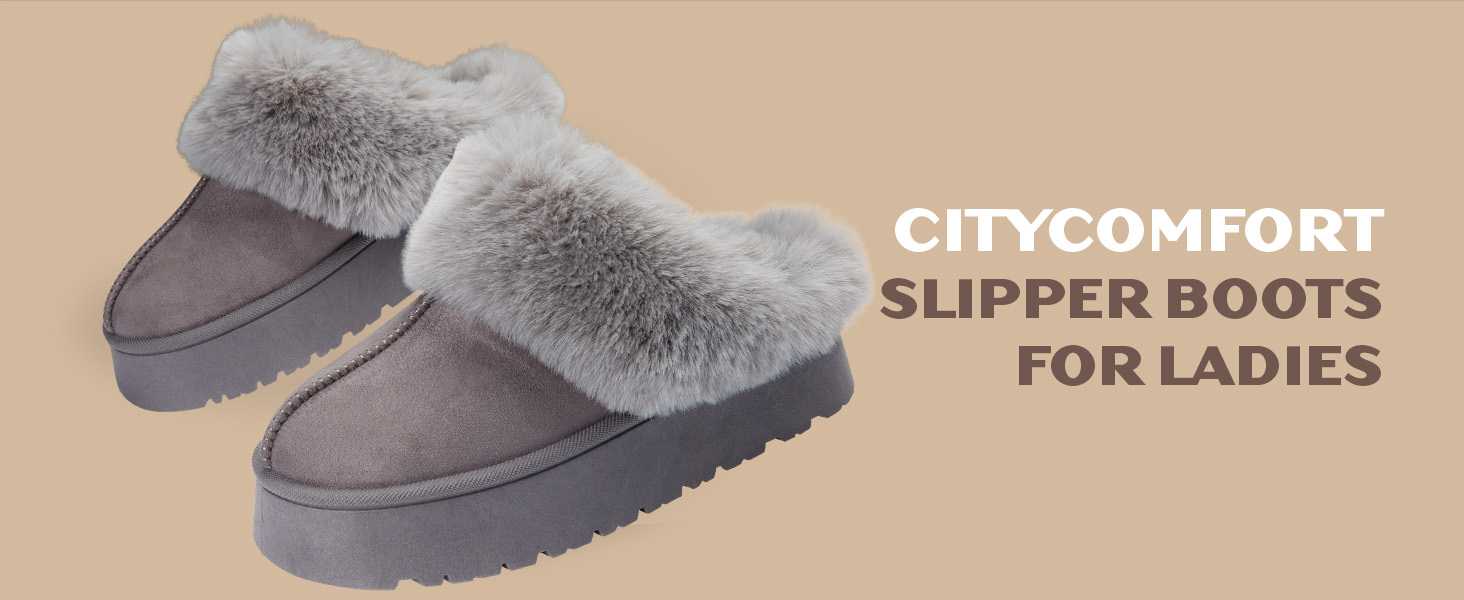 Жіночі плюшеві капці CityComfort з підкладкою та протиковзаючою підошвою, сірі, розмір 37 EU