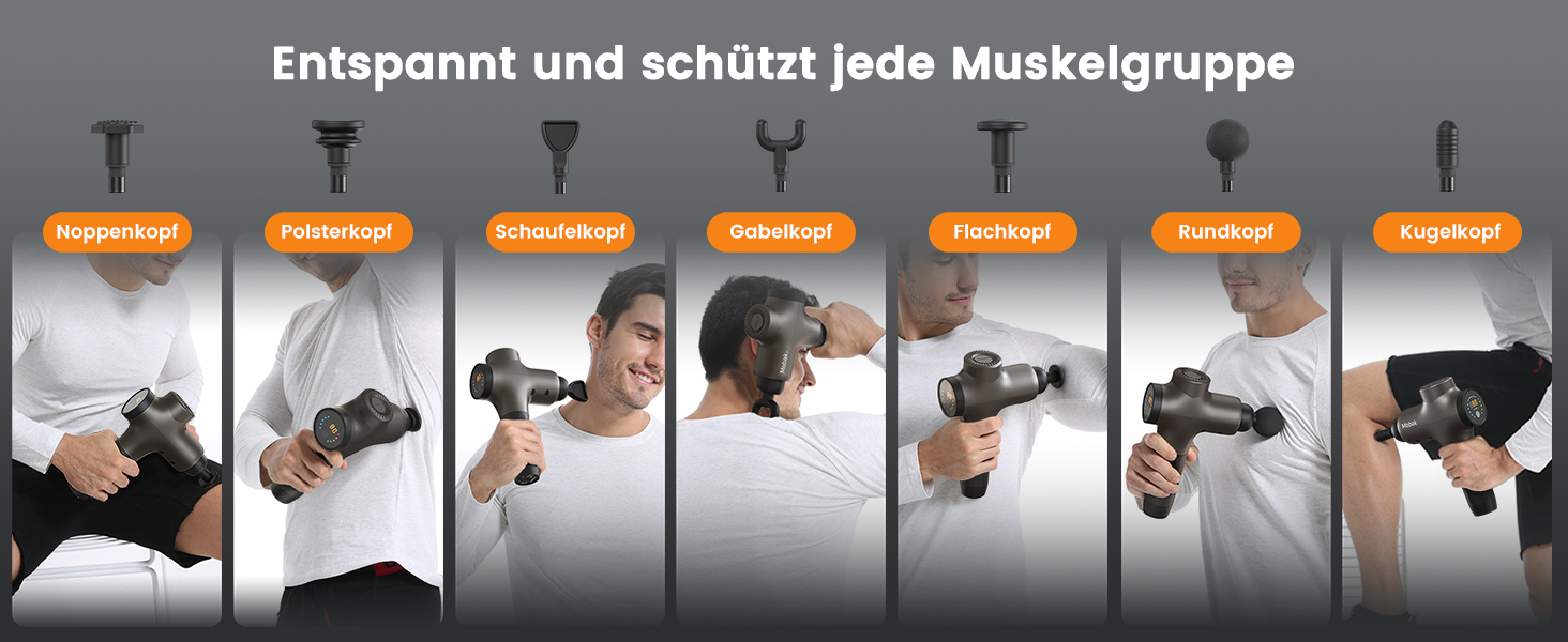Перкусійний масажер Mebak 3 Massage Gun: електричний ручний масажер для м'язів та фасцій, 3200 об/хв, амплітуда 12 мм, 7 насадок, 5 рівнів інтенсивності, акумулятор 2600 мАг, чорний