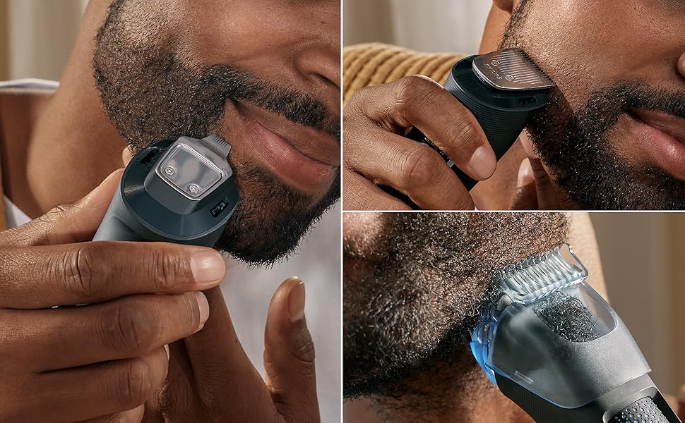 Тример для бороди Philips Beardtrimmer 5000 BT5765/15: самозаточувальні металеві леза, 40 налаштувань довжини, технологія BeardSense, водонепроникний, з кейсом для подорожей