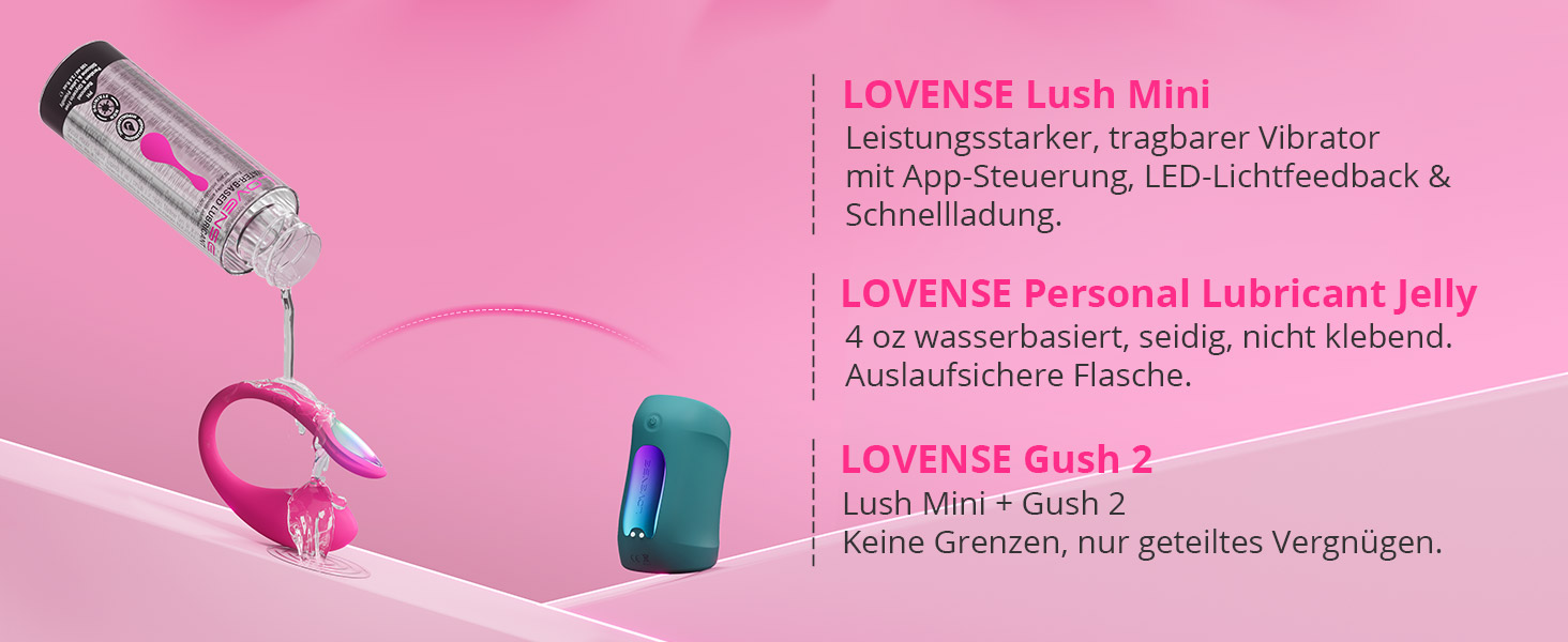LOVENSE Lush Mini - міні-вібратор з дистанційним керуванням, 10000+ режимів, водонепроникний, для соло та парних ігор, ідеальний у подорожах