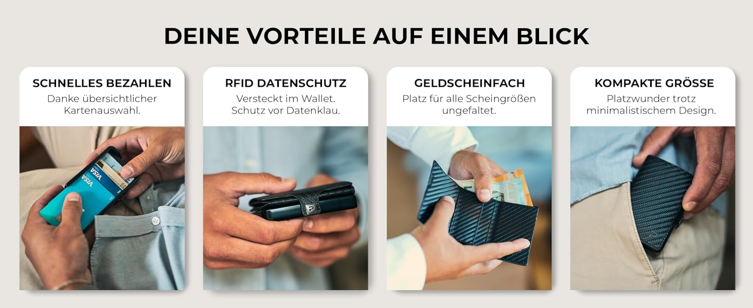 Шкіряний мінімалістичний гаманець KLIK Slim з монетницею та RFID захистом для чоловіків, темно-коричневий, на 10-12 карток
