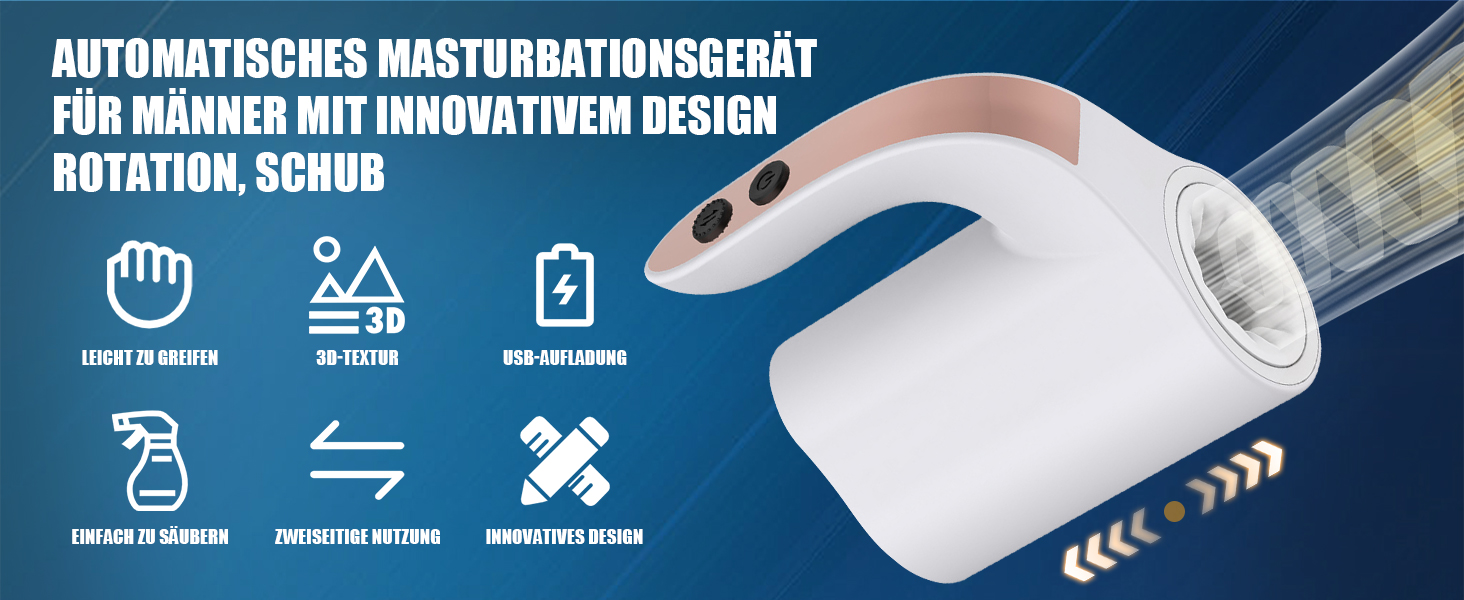 Масажер для чоловіків YCS Lustele - електричний, водонепроникний, з телескопічною конструкцією та 5 режимами обертання