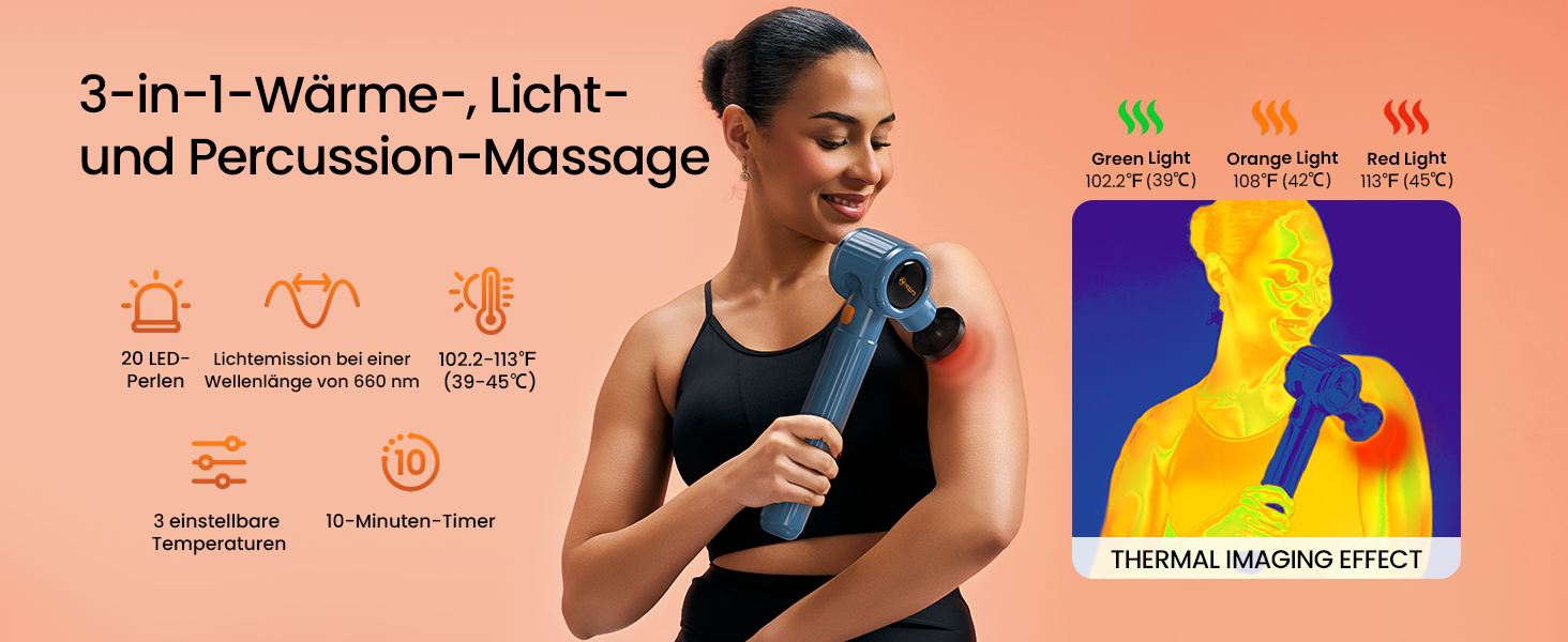 Перкусійний масажер Napre Massage Gun з подовжувачем та 3 кутами нахилу для спини, шиї та плечей, ручний масажний пістолет, світло-блакитний