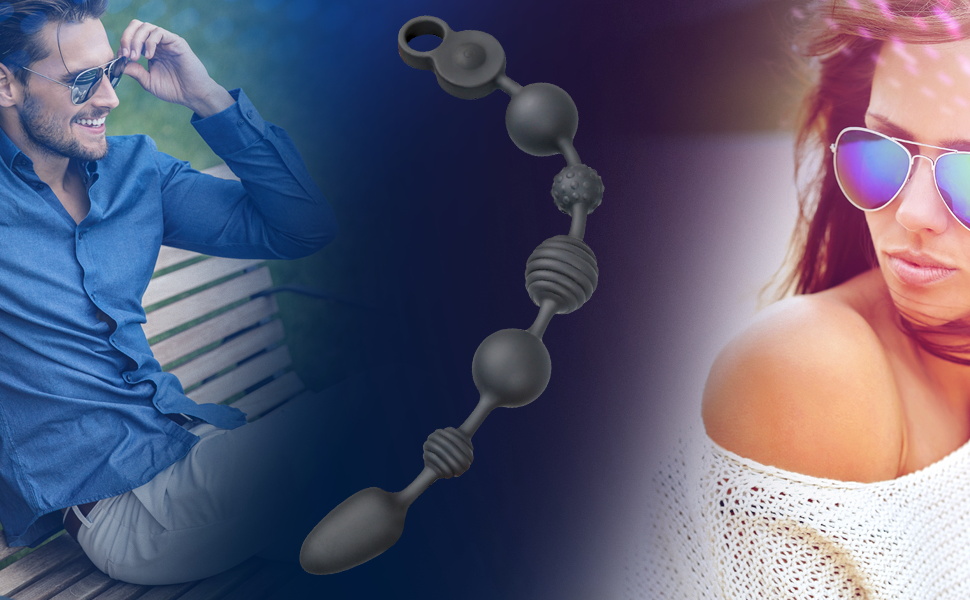 Анальні кулі вібратор із 10 режимів вібрації, 3 моторами та анальною ланцюжком. Стимулятор G-точки, простати, анальних кулястих вставок для чоловіків, жінок, пар.