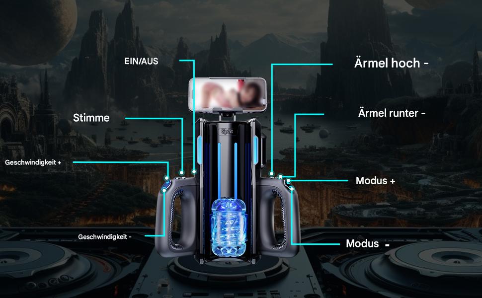 Електричний мастурбатор для чоловіків Leten з тримачем для телефону, подвійними ручками та набором аксесуарів