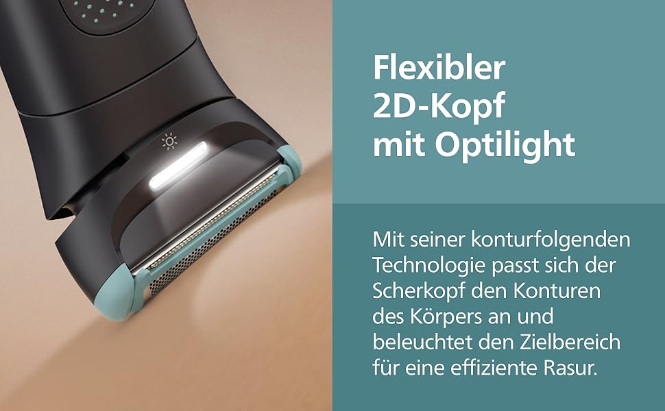 Тример для тіла та інтимних зон Philips Body Groomer Series 7000 BG7485/30, з 2D-гнучкою головкою, системою Triple Protect, насадками для спини та зарядним пристроєм, водонепроникний