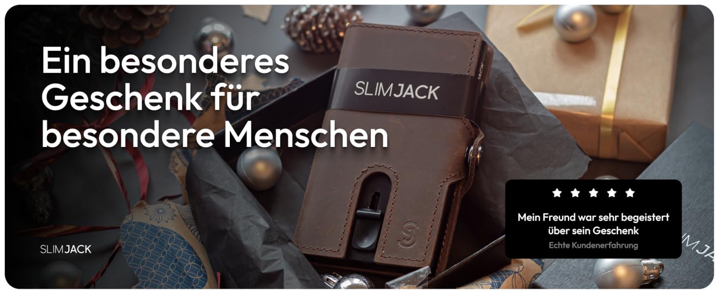 Чоловічий смарт-гаманець SLIMJACK з монетницею та RFID-захистом, шкіряний тримач для кредитних карток з алюмінієвим корпусом, темно-коричневий