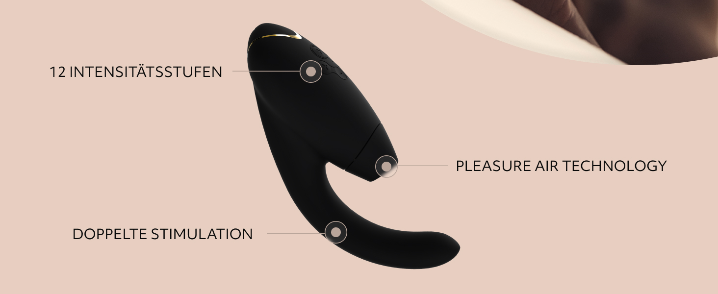 Вібратор Womanizer InsideOut для жінок - стимулятор клітора з функцією імпульсу, Rabbit, 12 рівнів інтенсивності, чорний/золотий