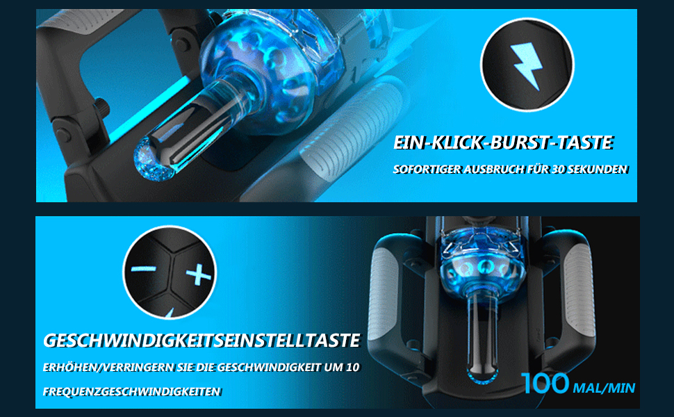 Електричний мастурбатор для чоловіків зі складаною конструкцією, з подвійним захватом, 9 режимів вібрації та 6 телескопічних дистанцій, реалістична 3D-структура вагіни