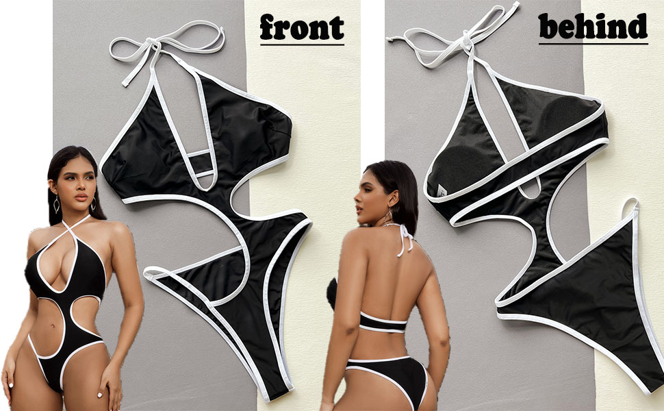 Жіночий купальник суцільний Halter Cut Out з контролем живота, сексуальним дизайном Monokini